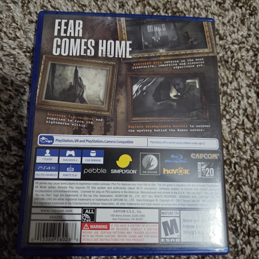 PS4 Resident Evil 7 Biohazard Game for PlayStation 4 with VR Mode